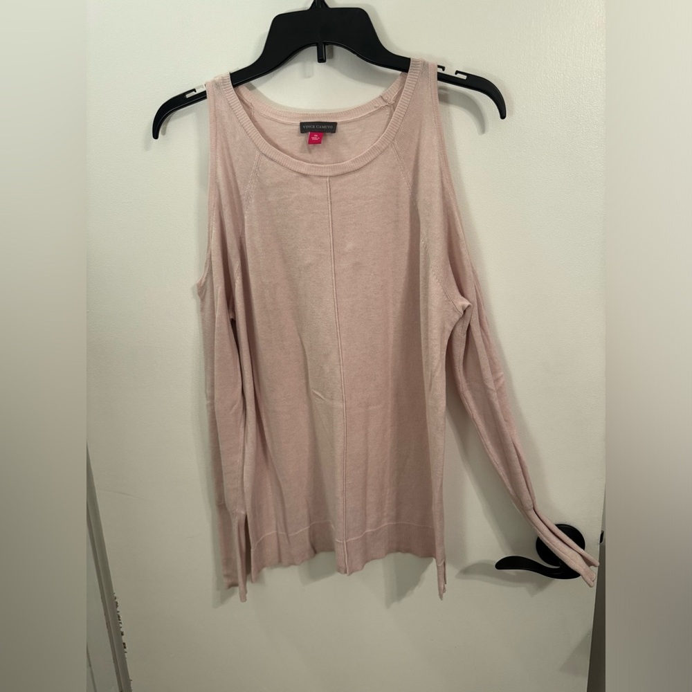 Baby Pink Vince Camuto Cold Shoulder Sweater